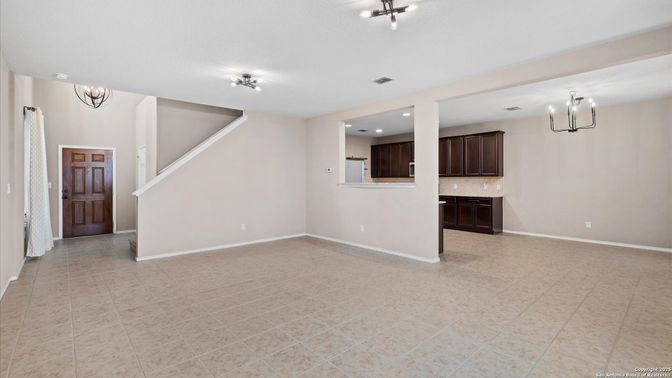 Chandelier, Empty room, Interior, Kitchen, Pendant Lights, Recessed Lighting