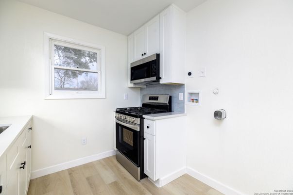 Interior, Kitchen, Stainless Steel Appliances, Wood Texture Flooring