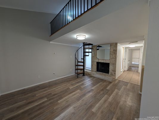 Empty room, Fireplace, Interior, Wood Texture Flooring