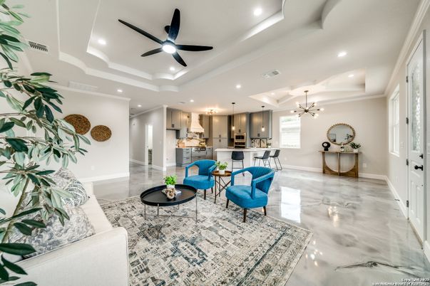 Interior, Kitchen, Marble, Pendant Lights, Recessed Lighting