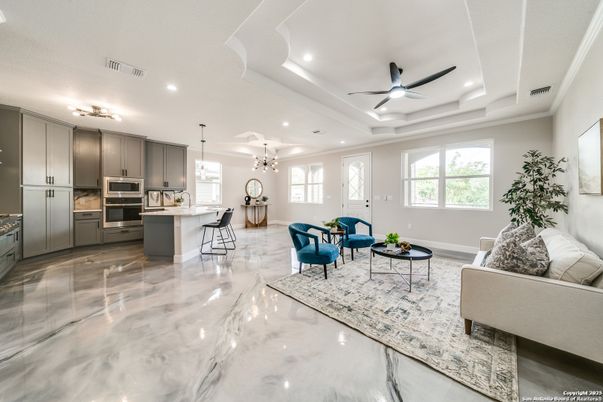 Interior, Kitchen, Living room, Pendant Lights, Recessed Lighting, Stainless Steel Appliances