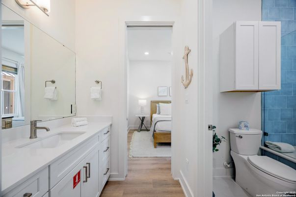 Bathroom, Bedroom, Interior, Recessed Lighting, Wood Texture Flooring
