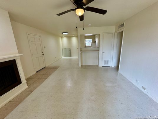 Empty room, Fireplace, Interior, Recessed Lighting