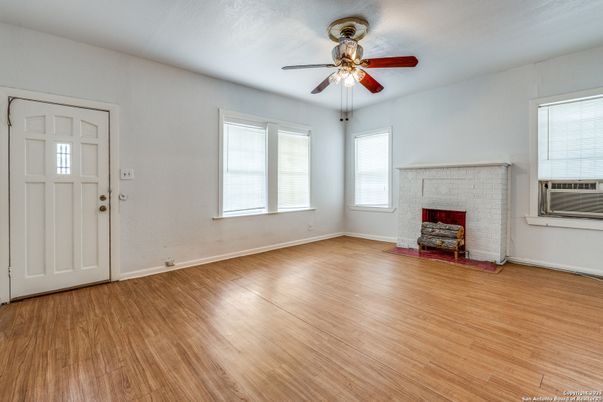 Empty room, Fireplace, Interior, Wood Texture Flooring