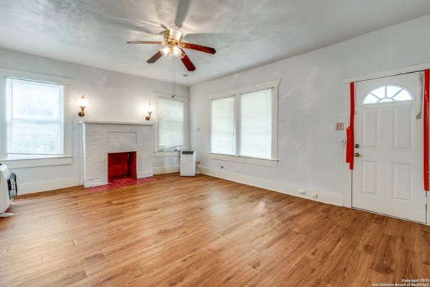 Empty room, Fireplace, Interior, Wood Texture Flooring