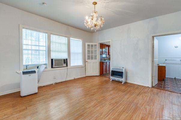 Chandelier, Empty room, Interior, Wood Texture Flooring