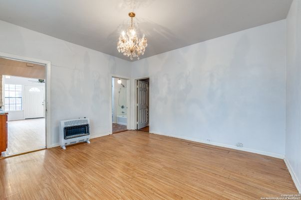 Chandelier, Empty room, Interior, Wood Texture Flooring