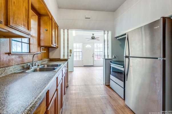 Interior, Kitchen, Wood Texture Flooring