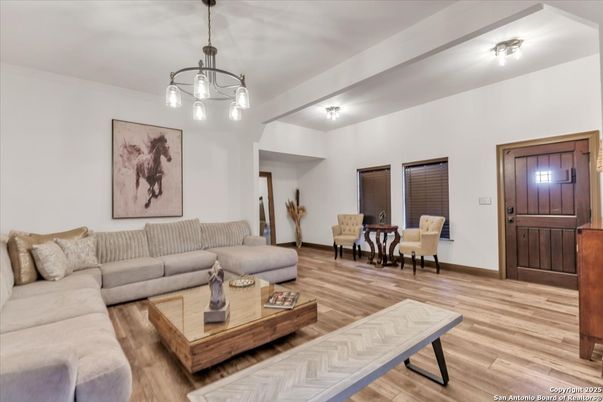 Dining room, Interior, Living room, Pendant Lights, Wood Texture Flooring