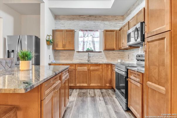 Interior, Kitchen, Wood Texture Flooring