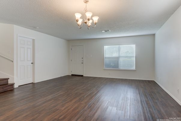 Chandelier, Empty room, Interior, Wood Texture Flooring