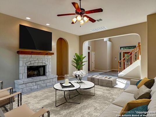 Fireplace, Interior, Living room, Recessed Lighting