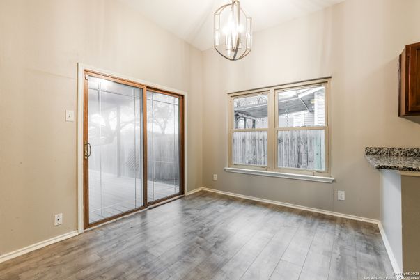 Empty room, Interior, Pendant Lights, Wood Texture Flooring