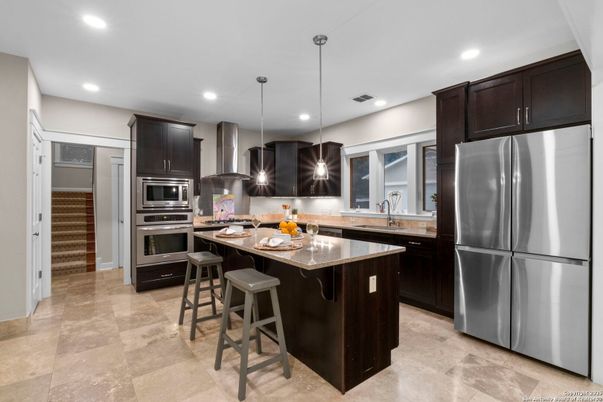 Interior, Kitchen, Pendant Lights, Recessed Lighting, Stainless Steel Appliances