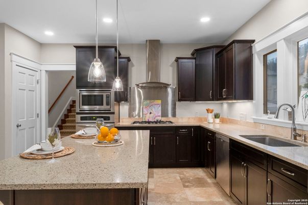 Interior, Kitchen, Pendant Lights, Recessed Lighting, Stainless Steel Appliances