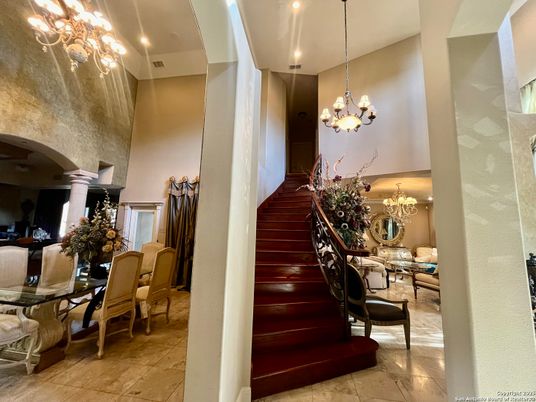 Chandelier, Dining room, Interior, Recessed Lighting