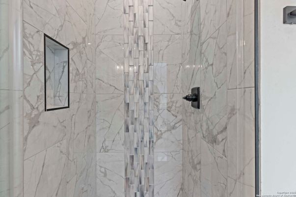 Bathroom, Glass Shower, Interior, Marble Walls