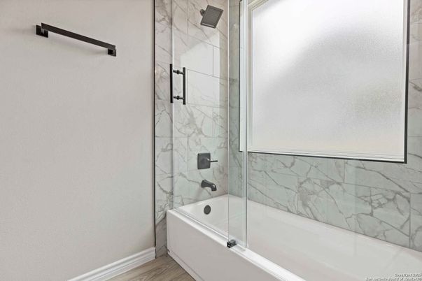 Bathroom, Glass Shower, Interior, Marble Walls