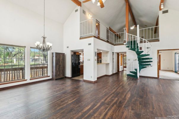 Chandelier, Interior, Wooden Beams, Wood Texture Flooring
