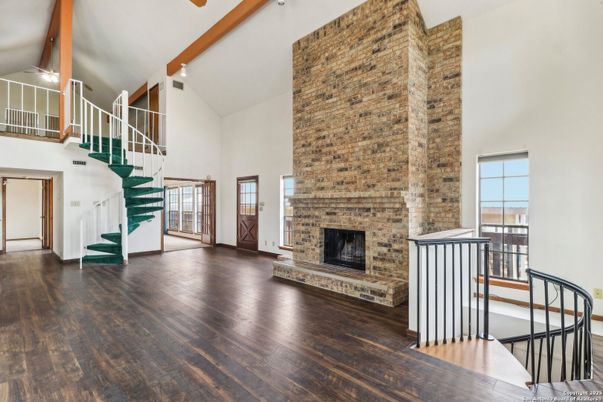 Fireplace, Interior, Wood Texture Flooring