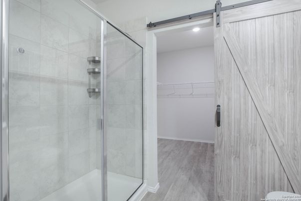 Bathroom, Glass Shower, Interior, Recessed Lighting, Walk-in Closets