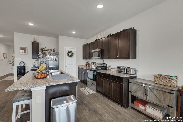 Interior, Kitchen, Recessed Lighting, Wood Texture Flooring