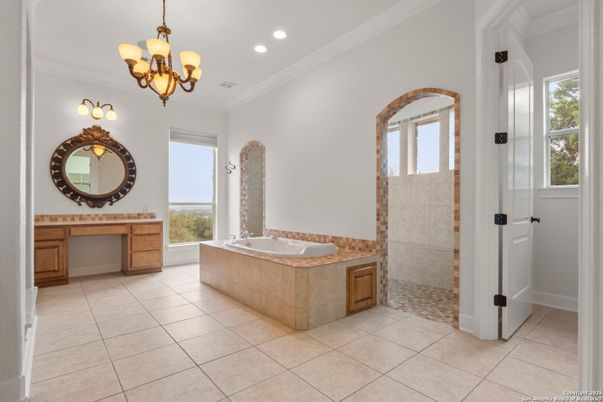 Bathroom, Chandelier, Interior, Recessed Lighting