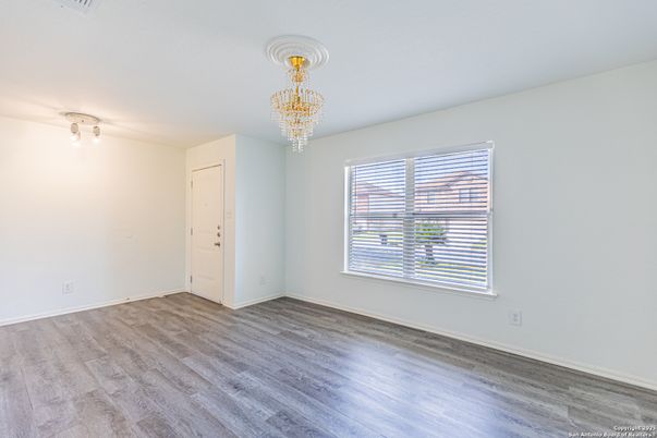 Chandelier, Empty room, Interior, Wood Texture Flooring