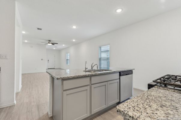 Interior, Kitchen, Recessed Lighting, Wood Texture Flooring