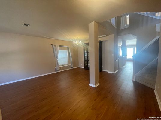 Chandelier, Empty room, Interior, Wood Texture Flooring