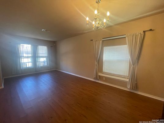 Chandelier, Empty room, Interior, Wood Texture Flooring