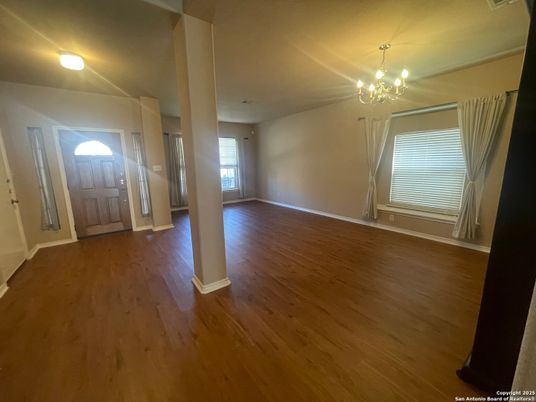 Chandelier, Empty room, Interior, Wood Texture Flooring
