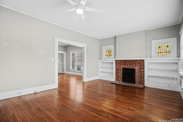 Empty room, Fireplace, Interior, Wood Texture Flooring
