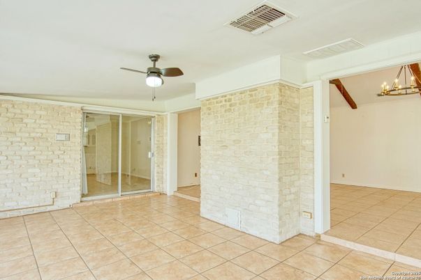 Chandelier, Empty room, Interior, Stone Walls