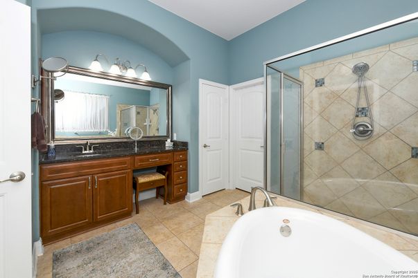 Bathroom, Dual Sink Vanities, Glass Shower, Interior