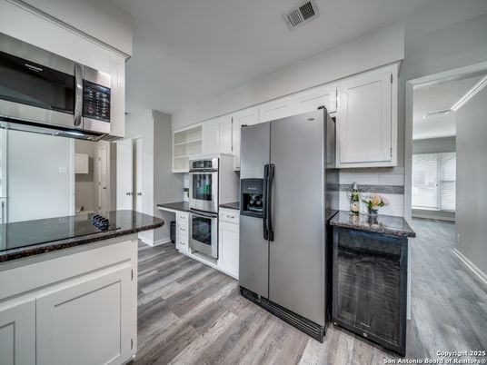Interior, Kitchen, Stainless Steel Appliances, Wood Texture Flooring
