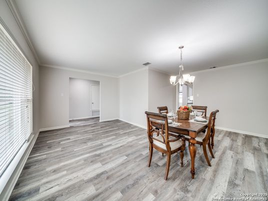 Chandelier, Dining room, Interior, Wood Texture Flooring