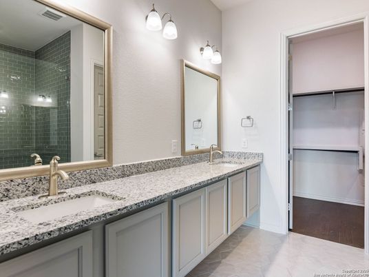 Bathroom, Dual Sink Vanities, Interior, Wood Texture Flooring