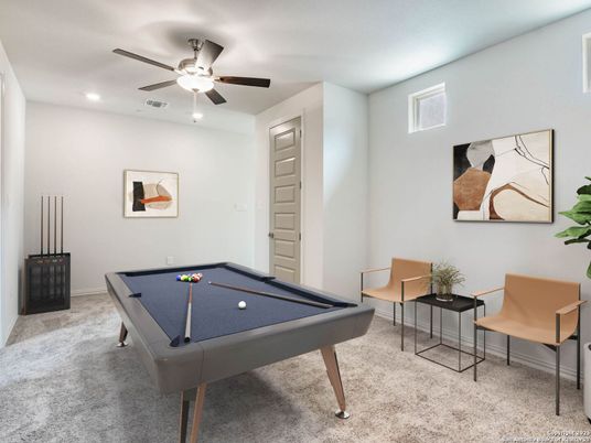 Billiard Table, Game Room, Interior, Recessed Lighting
