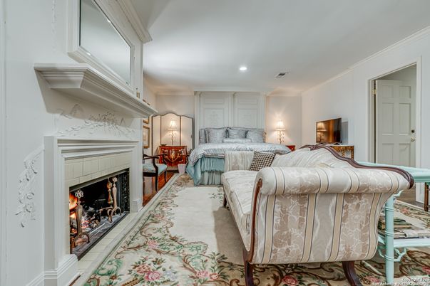 Bedroom, Fireplace, Interior, Recessed Lighting