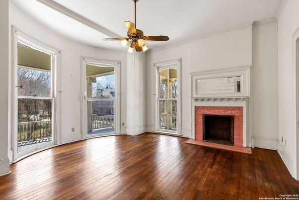Empty room, Fireplace, Interior, Wood Texture Flooring