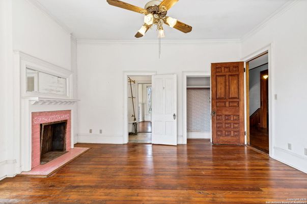 Empty room, Fireplace, Interior, Wood Texture Flooring