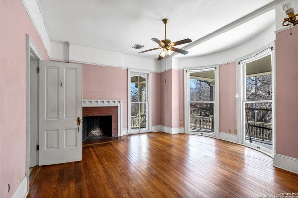 Empty room, Fireplace, Interior, Wood Texture Flooring