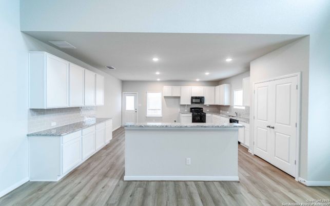 Interior, Kitchen, Recessed Lighting, Wood Texture Flooring