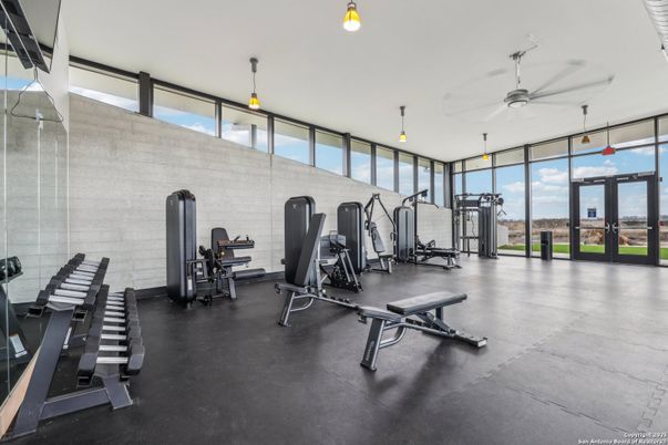 Fitness Equipment, Gym, Interior, Stone Walls