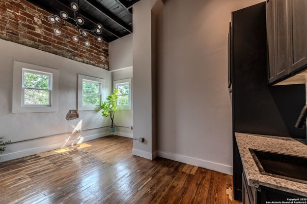 Interior, Stone Walls, Wood Texture Flooring