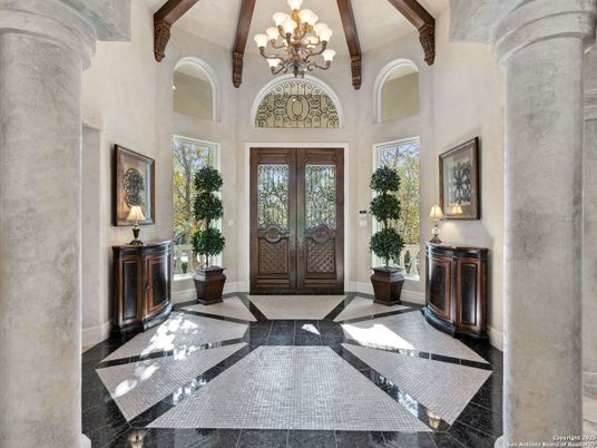 Chandelier, Interior, Wooden Beams