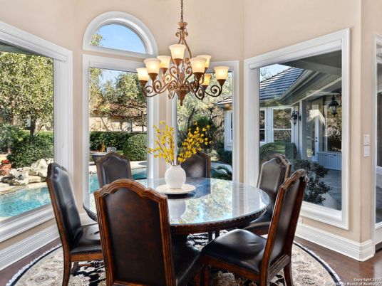 Chandelier, Dining room, Interior, Wood Texture Flooring