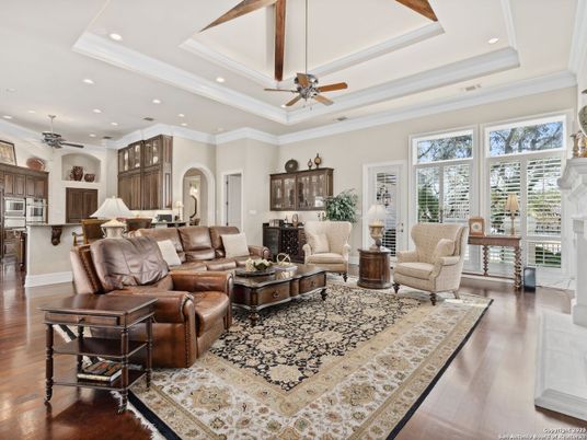 Interior, Kitchen, Living room, Recessed Lighting, Stainless Steel Appliances, Wood Texture Flooring