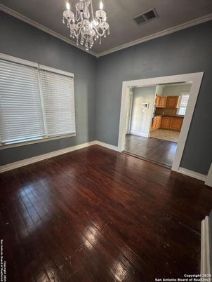 Chandelier, Empty room, Interior, Wood Texture Flooring